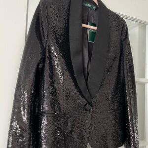 Ralph Lauren Black Sequin Blazer